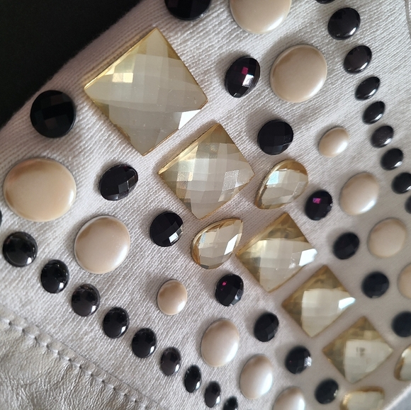 Gil Santucci Babylon white leather women's jacket sz.46 ( 8 US)double buttons - Picture 10 of 14